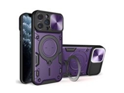 Suporte Casa Slide Câmara Para Iphone 11 Pro Pele Sintética Roxo