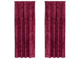 Conjunto 2 Cortinas De Veludo Vidaxl Vermelho Veludo (225 X 140 Cm)