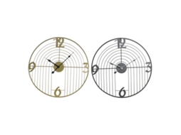 Relógio de Parede DKD HOME DECOR Preto Dourado Metal Moderno 45 X 3 X 45 Cm 2 Unidades