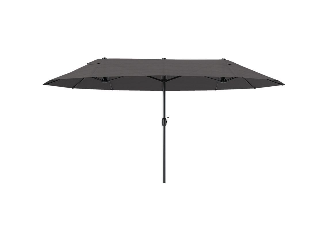 Chapéu De Sol Duplo Para Jardim 4,6x2,7x2,4m De Anti Uv Com Manivela Para Exterior Cinza