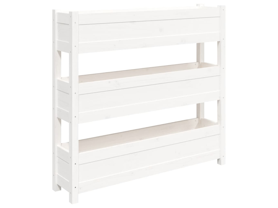 Planter, Planters Vidaxl Branco Madeira De Pinho (112 X 25 X 104.5 Cm)
