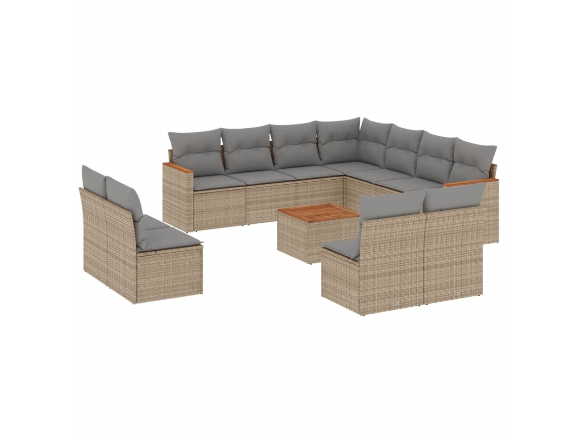 Garden Sofa Set, Garden Sofa Sets Vidaxl Bege Rattan / Vime (n/a)