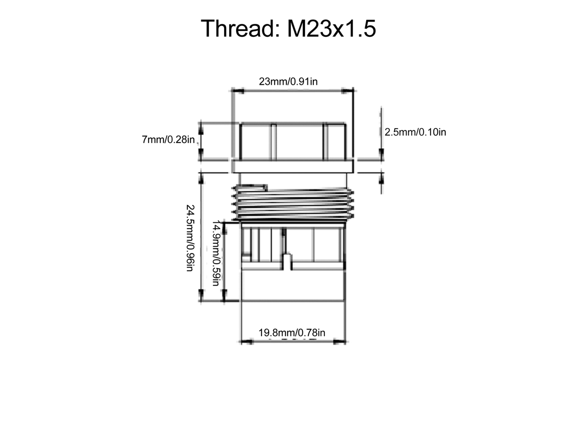 Laxiscreed Gerador De Fluxo De Água 10-50ma Com Entrada Lateral M23x1.5