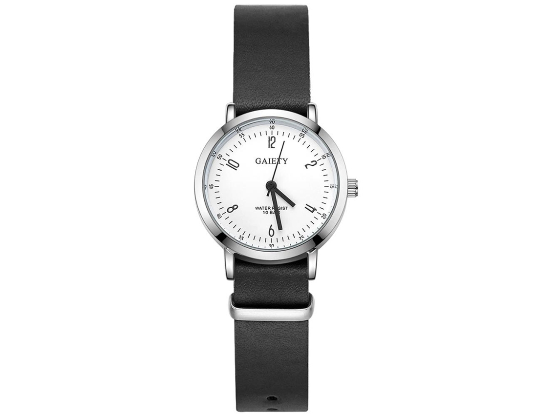 Reloj De Pulsera Para Hombre Analógico De Cuarzo Con Caja De Aleación Redonda Y Correa Pu Negra