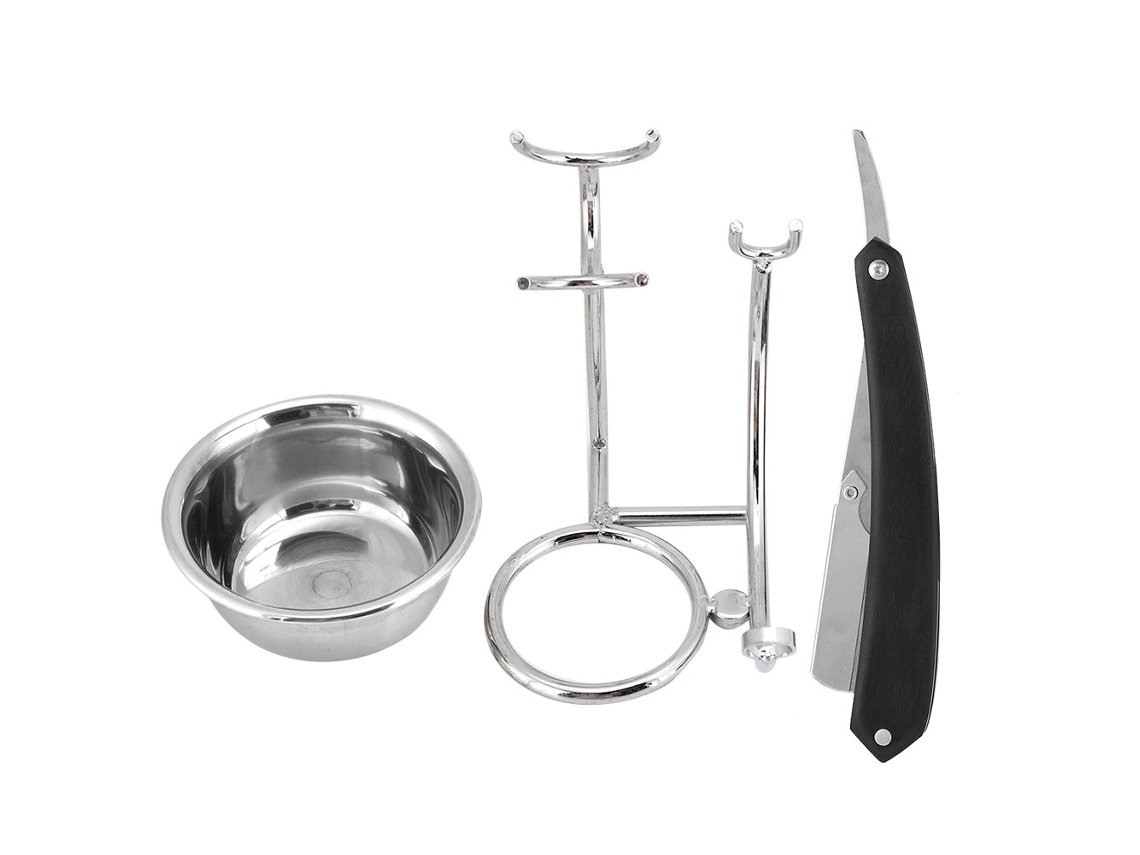 Kit Jabón, Bandeja De Afeitado Y Soporte De Acero Inoxidable 3 Piezas