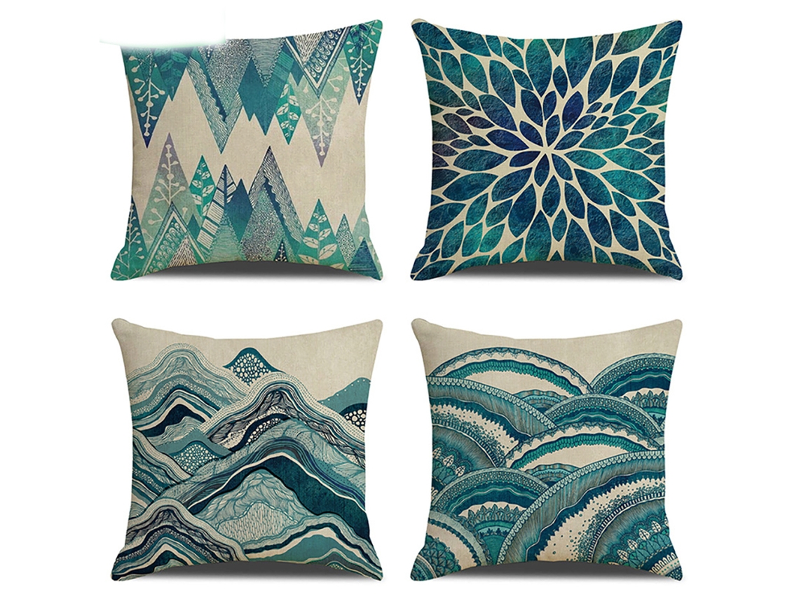 Conjunto De 4 Capas De Almofada Em Linho, 45x45cm