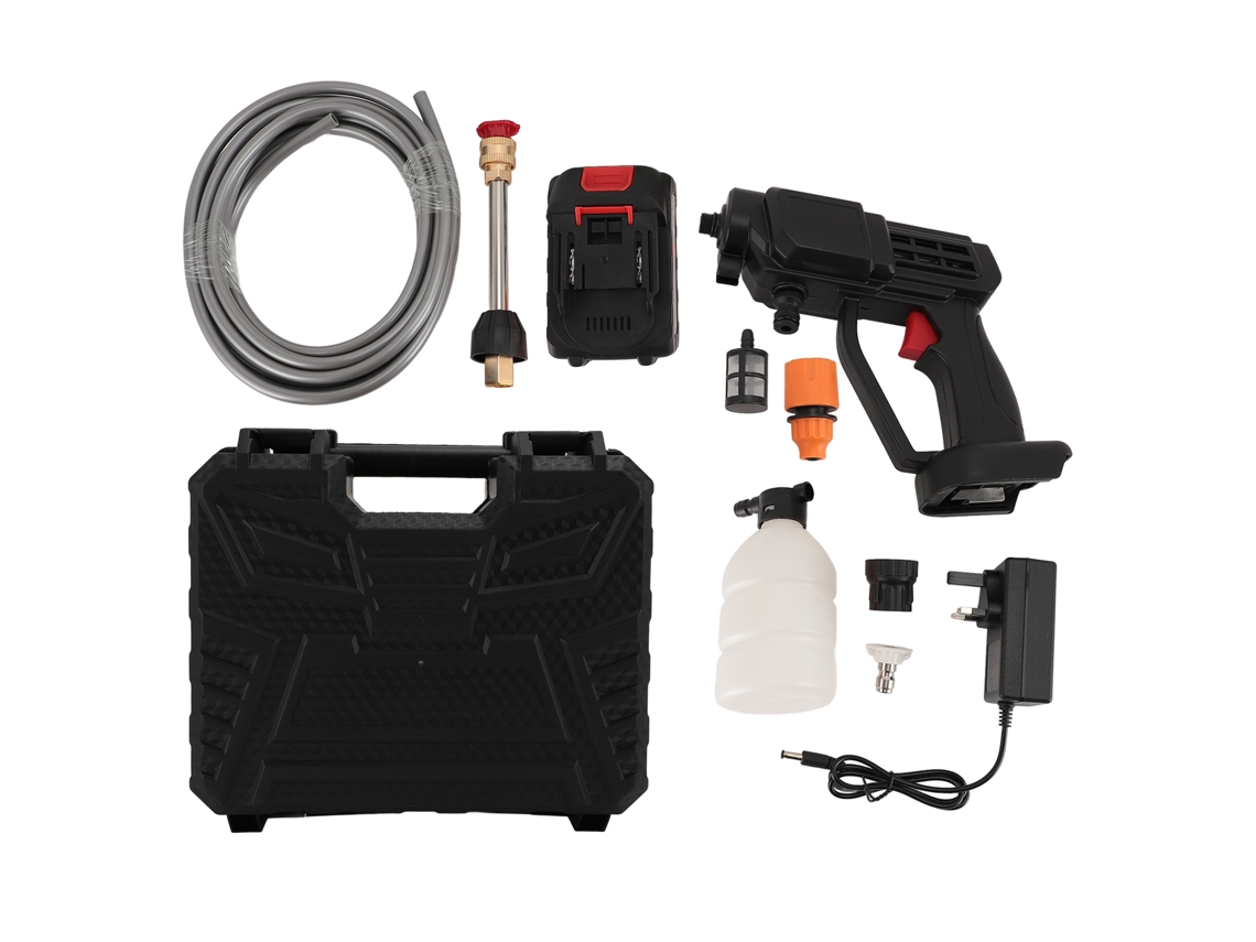 Lavadora de Pressão Sem Fio 30bar Portátil para Carro com Mangueira 5m Bateria Uk Plug 110 240v
