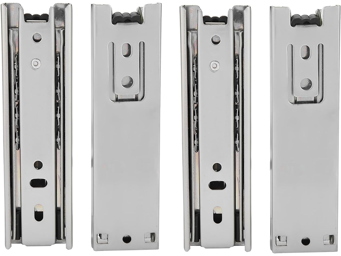 2 Peças De Corrediças Mini Para Gavetas 5 Polegadas, Trilhos De Gaveta Extensão Total 3 Seções Com 35mm Largura Para