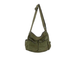 Bolsa De Lona Wabjtam, Bolsa Grande Transversal Estilo Hobo Com Vários Bolsos, Bolsa De Ombro De Lona Para Mulheres E Homens, Hong Kong