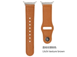 Bracelete para Samsung Galaxy Watch Ultra XIAOMOYU em couro com fivela reversa e textura de lichia marrom (47mm)