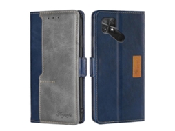 Capa De Couro Com Fivela Lateral Em Cores Contrastantes Para Xiaomi Poco C40