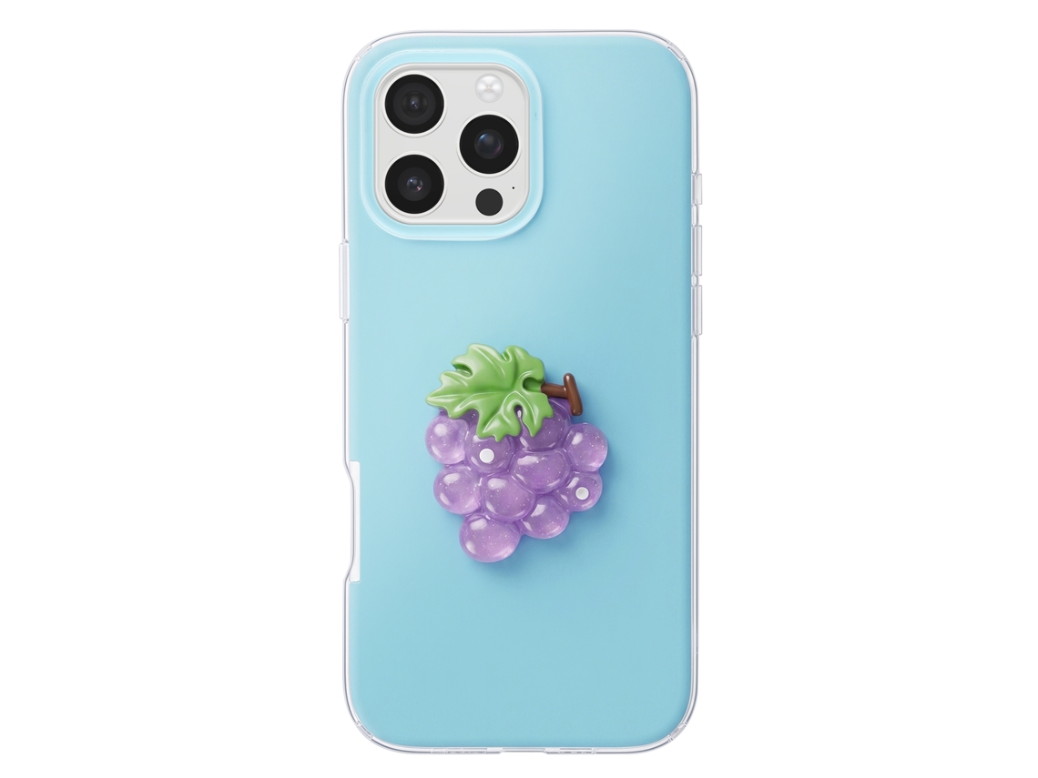 Capa Para Iphone 16 Pro Max Com Motivo Uva Em Relevo 3d E Borda Elevada