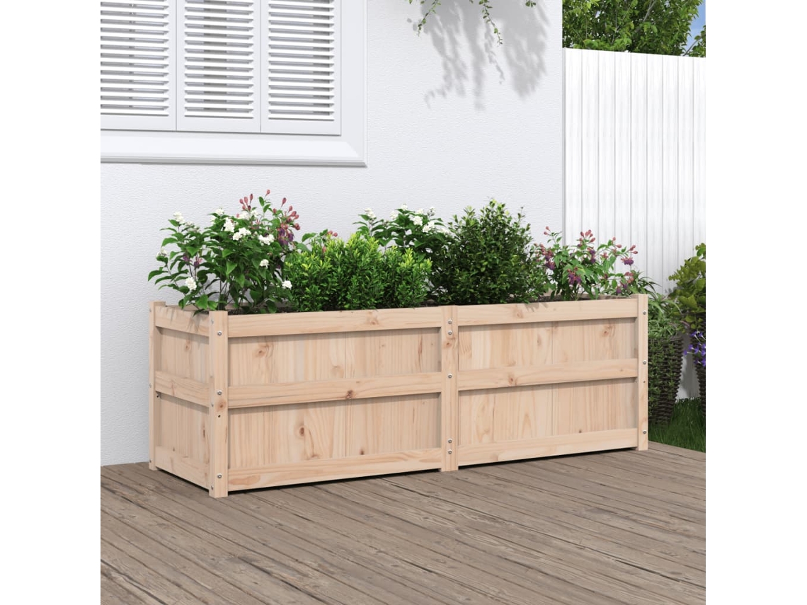 Vidaxl Vaso/floreira De Jardim 150x50x50 Cm Madeira De Pinho Maciça