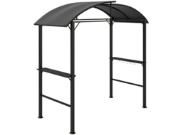 Gazebo ZIWEI STORE para Churrasco com Teto Duplo e Prateleiras de Arrumação 233x110x235 cm