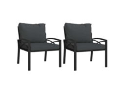 Garden Chair, Garden Chairs Vidaxl Preto Aço (n/a)