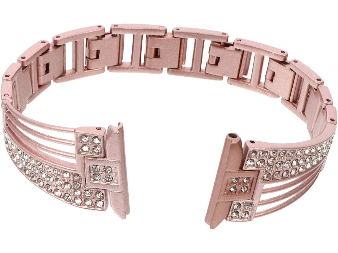 Pulseira De Relógio Nuobesty Em Aço Inoxidável Com Strass Para Uso Elegante E Ajustável, Perfeita Para Usar No Dia A Dia.