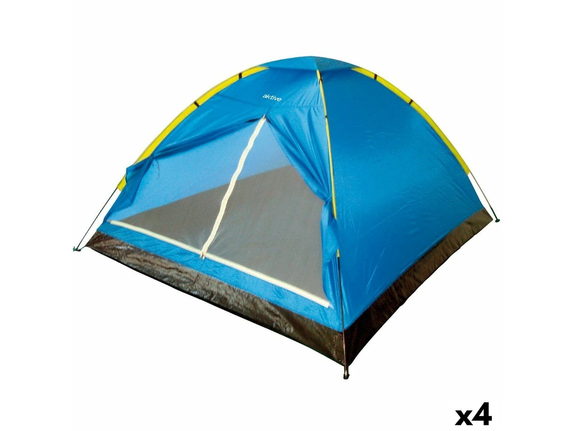 Tenda de Campanha AKTIVE 4 Pessoas 210 X 130 X 240 Cm 4 Unidades