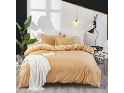Conjunto de Capas de Edredão LUUCOZK Cristalino Castanho - 4pcs (A/conjunto de quatro peças)