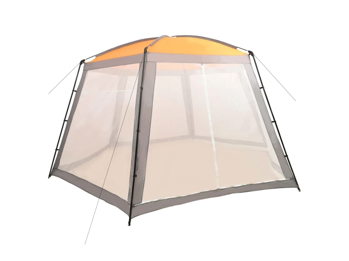 Vidaxl Tenda Para Piscina 590x520x250 Cm Tecido Cinza