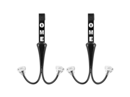 Ganchos duplos para porta Slowmoose (pacote com 2) - Organizador de cabides de metal para pendurar roupas, casacos, chapéus e robes, preto