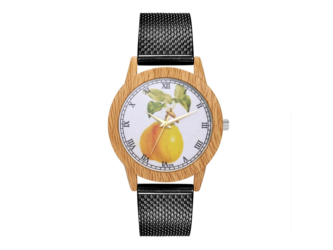 Reloj De Pulsera De Cuarzo Zhoulianfa Con Correa De Malla Negra T75-f Para Hombre Y Mujer