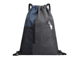 Mochila com Cordão, Impermeável, Esportiva, Azul Marinho (S/MARCA)