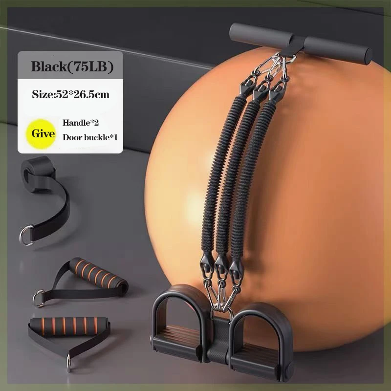 Faixa Elástica De Resistência (preta, 75 Lb) Para Fortalecimento Abdominal E Expansão Muscular Do Peito