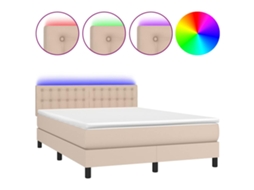 Box Spring Bed, Box Spring Beds Vidaxl Marrom Couro Artificial (140 X 190 Cm)