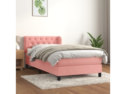 Vidaxl Cama Com Molas/colchão 80x200 Cm Veludo Rosa