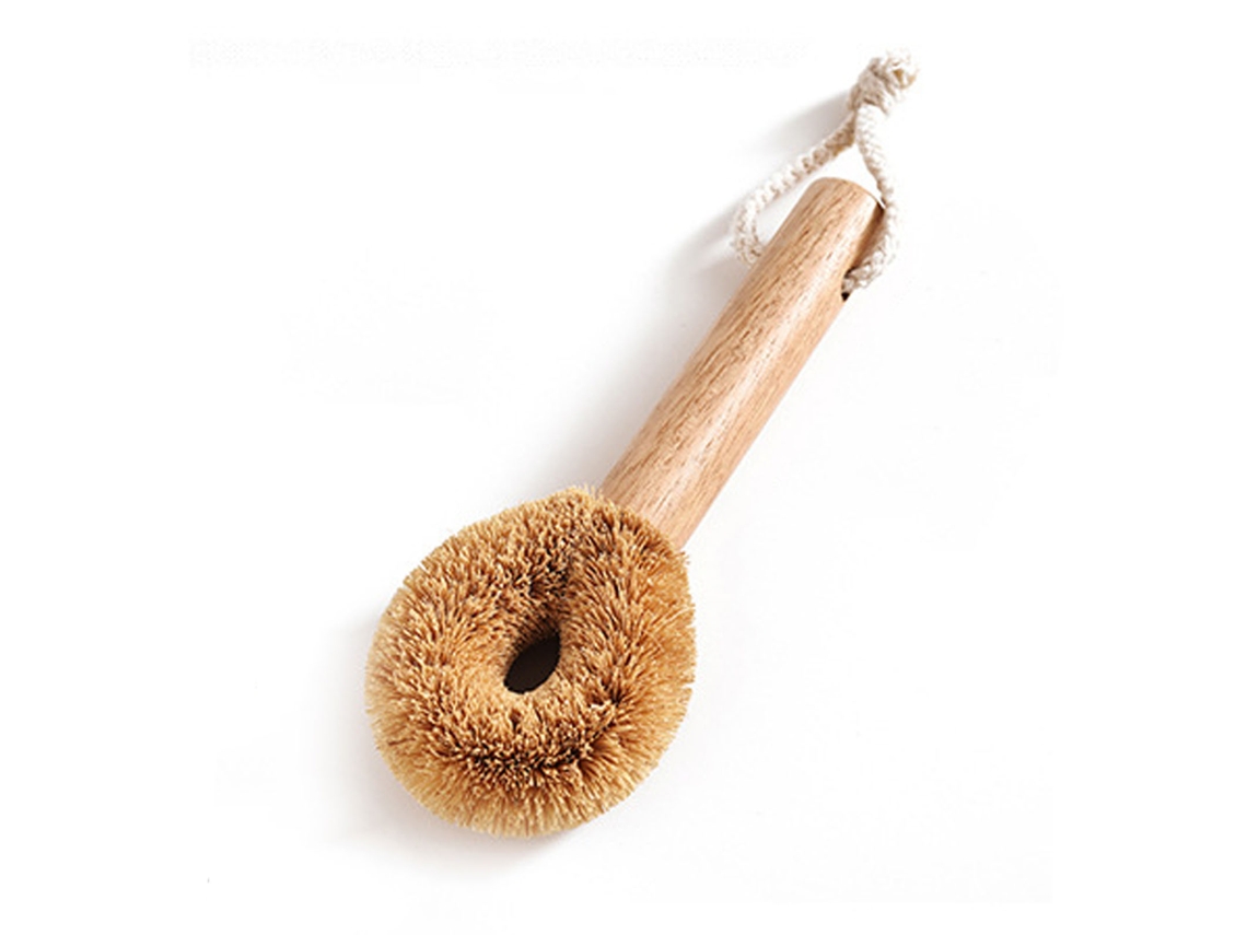 Pincel de Limpeza com Cabo Curto de Bambu S/MARCA