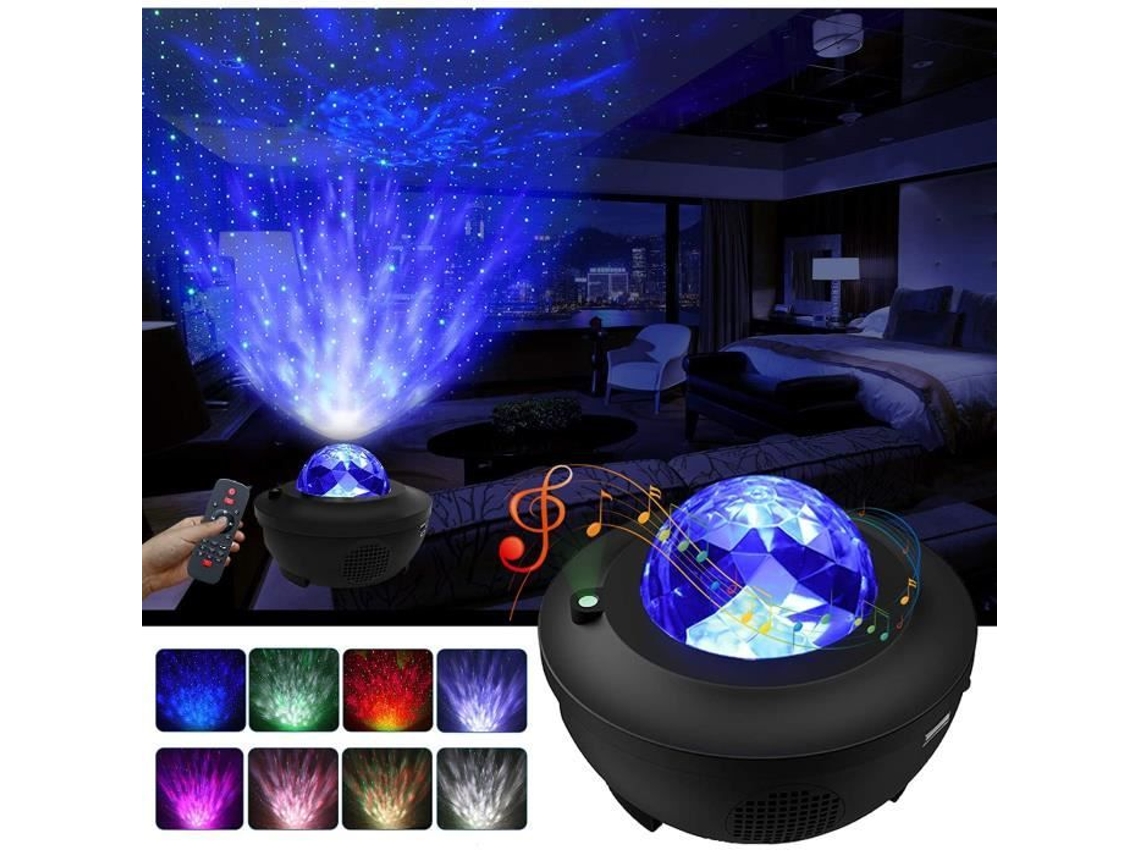 Projetor de Luz Noturna Lbell Galaxy 3 em 1, Projetor de Estrelas+ Projetor Ondas do Oceano em Led, Preto, Infantil BRILVIBERA
