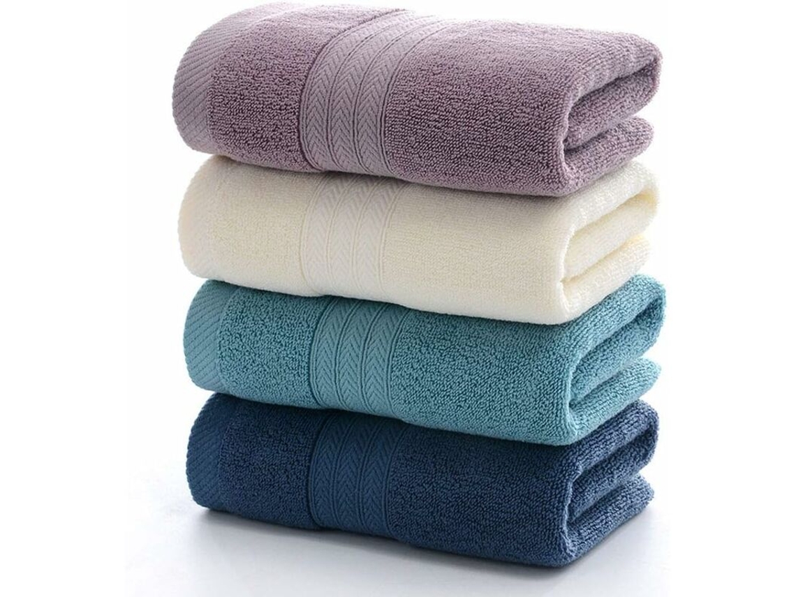 Toalhas de Algodão Superabsorventes e Macias para Banho, Mãos, Rosto, Academia e Spa BRILVIBERA (pacote com 4, 34 X 73 Cm)