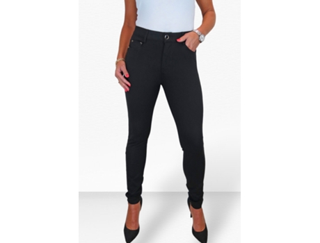 Calças de Mulher PAULO DUE Skinny Fit Ponte Preto (48)