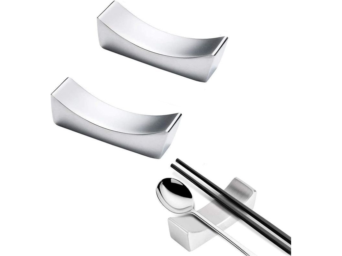 Conjunto de 2 suportes para pauzinhos, em aço inoxidável 304, para pauzinhos, facas e colheres, antiderrapantes.
