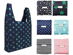Conjunto De 6 Sacolas De Compras Reutilizáveis, Dobráveis ​​e Laváveis, Com Capacidade Para Até 15,8 Kg (35 Lb). Ecológicas, Cabem No Bolso, Impe