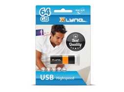 Xlyne Wave Unidade de Memória Usb 64 Gb Usb Type-A 2.0 Preto Laranja
