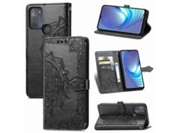 Capa De Couro Com Aba Horizontal E Padrão Mandala Em Relevo Para Motorola Moto G50, Com Suporte, Compartimentos Para Cartões, Carteira E Cordão.