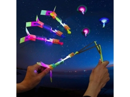 2026 10 Peças Brinquedo Helicóptero Foguete com Led Arco Elástico para Festas e Presentes