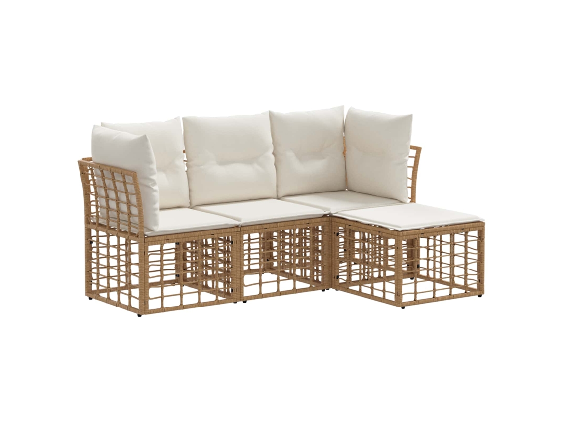 Maison Exclusive - Conjunto De Sofás Para Exterior Natural Poliéster