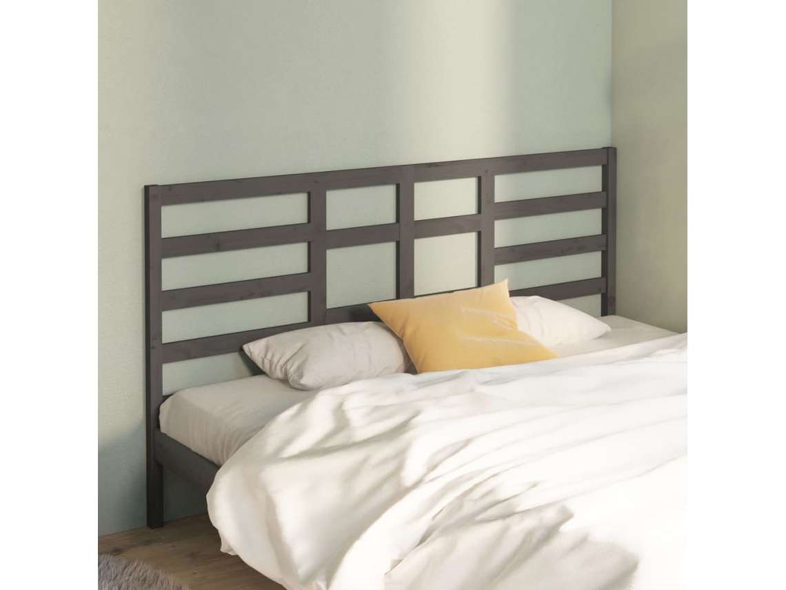 Vidaxl Cabeceira De Cama 206x4x104 Cm Pinho Maciço Cinzento