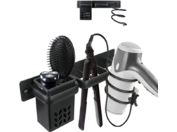 Suporte para Secador de Cabelo Montado na Parede Preto Rack Cabelo, Organizador Ferramentas Cab Elo P GOKOCO