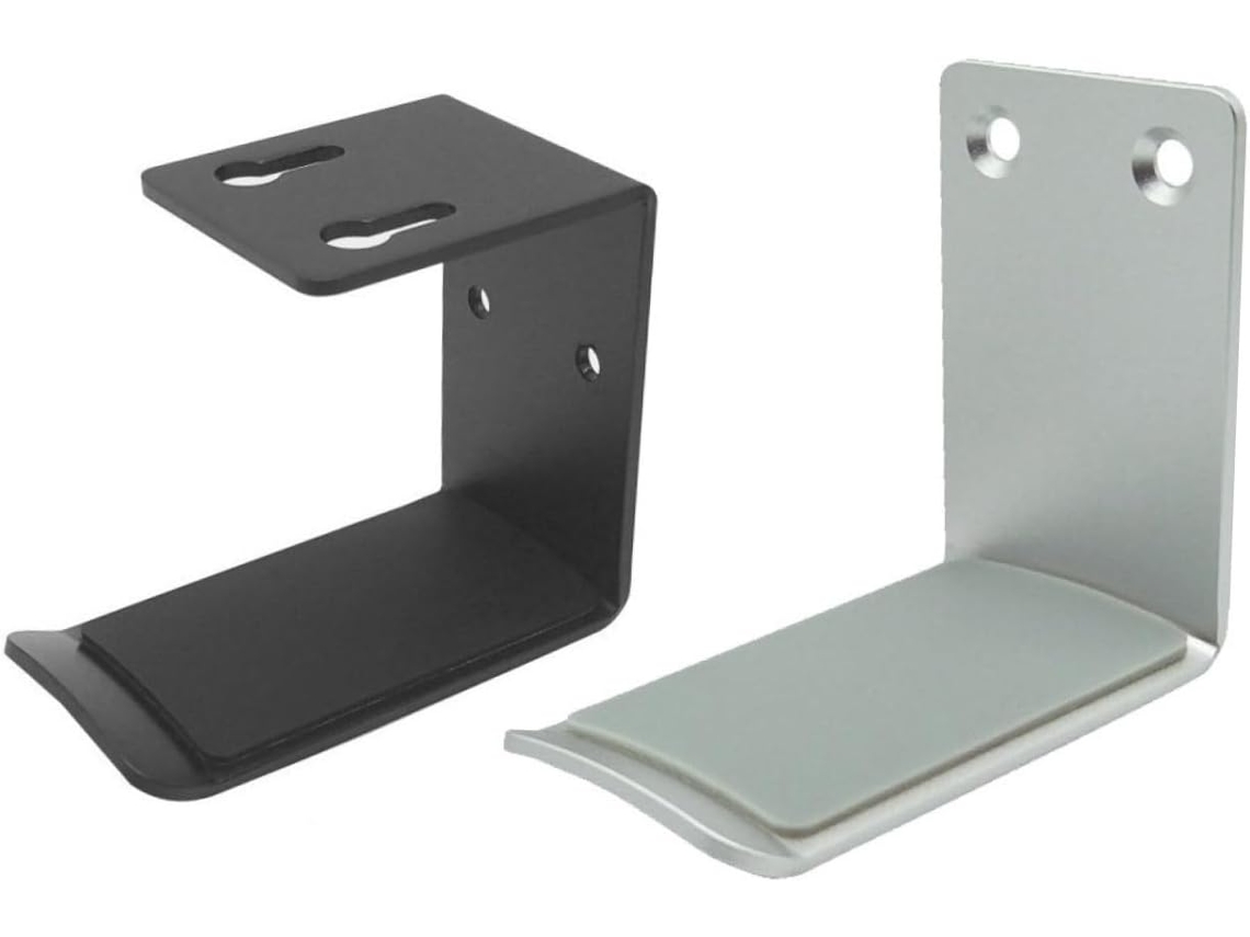 Suporte De Silicone Para Fones Ouvido Bestyash, Em Liga De Alumínio, Preto, Pacote Com 2 Unidades, Adesivo E Almofada