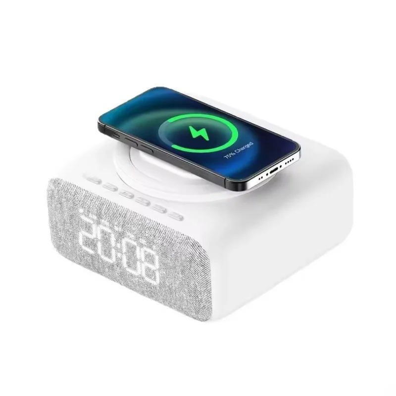 Caixa de Som Bluetooth P6 Retro Atomic com Clipe, Microfone, Relógio MDUG (amarelo)