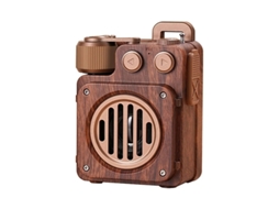 Alto Falante Com Qualidade De Som Hd De Rádio Retrô Suporte Cartão De Memória Unidade Flash Usb Reprodução Magnética Externa Marrom Yizhood