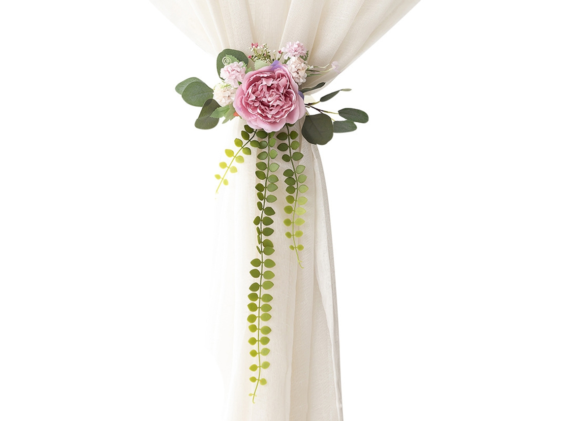 Laxiscreed Laços De Cortina Elegantes Para Cortinas Alcântara Com Laços Decorativos Flower Purple Peony