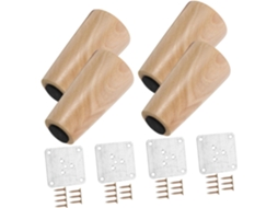 Conjunto De 4 Pés Cônicos Madeira Maciça Para Móveis, Ideais Para Sofás, Mesas E Camas Pés De Reposição Duráveis Com