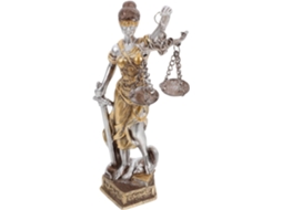 Estátua da Justiça Justitia, Feita de Resina Robusta com Balança Prateada, 25 Cm Altura, para CHABERLU