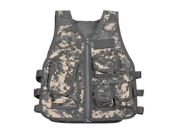 Colete Infantil Camuflado Outdoor Com Bolsos Para Jogos E Treinamento Tamanho L 48cm/18.9in