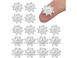 20 Peças Flocos Sintéticos Prateados Decoração Natalina Acessórios Exclusivos Mesmo Acabamento Resistente GOKOCO