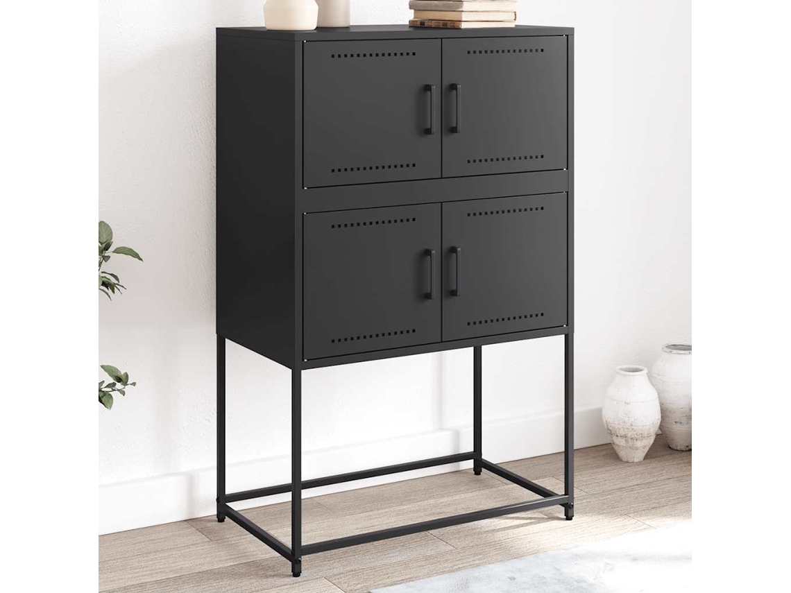 Vidaxl Aparador 68,5x38,5x107 Cm Aço Preto